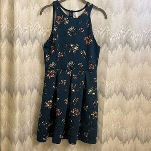 Xhilaration Navy and Pink Floral Mini Dress